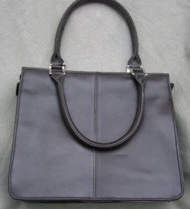 BOLSO DE MANO DE CUERO MARRÓN MULTIUSO MULTI BOLSILLO CORREA DE HOMBRO Y ACCESORIOS - Imagen 1 de 6