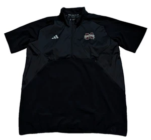 adidas Mississippi State Bulldogs Short Sleeve 1/4 Zip Jacket Mens XL IQ0664 - Picture 1 of 13