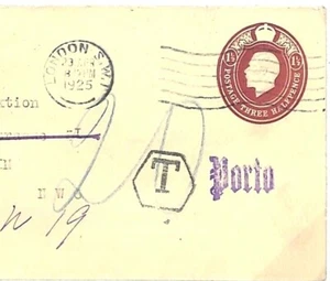 GB KGV Cover 1925 Underpaid GERMANY Superb Violet *Porto* Postage Due TAXE A215 - Picture 1 of 5