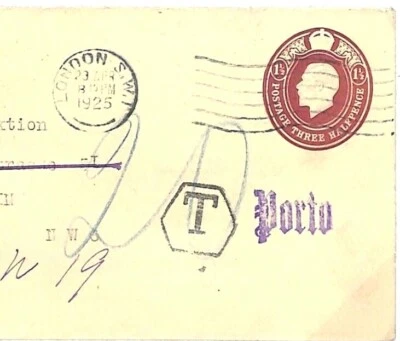 GB KGV Cover 1925 Underpaid GERMANY Superb Violet *Porto* Postage Due TAXE A215 - Image 1 of 4