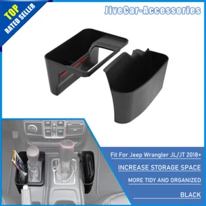 Pair Gear Shift Side Storage Box Tray Case organizer for Jeep Wrangler JL JT 18+ - Picture 1 of 9