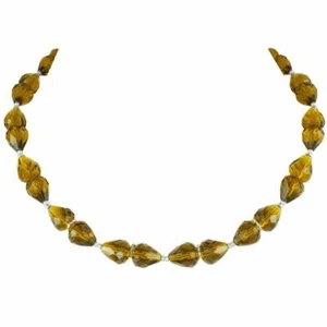 Raffinierte Halskette olivgrün Kristall silberfarben - Bild 1 von 3