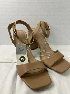 A New Day Women's Sz 11 Heels Sal Tan Beige Strappy Sandals New - Picture 1 of 12