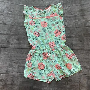 Girl’s Cat & Jack Shorts Romper L 10/12 Turquoise Teal Pink - Picture 1 of 4