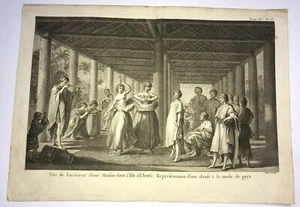 TAHITI ULIETEA 1774 JAMES COOK GROSS ANTIK GRAVUR ANSICHT 18. JAHRHUNDERT - Bild 1 von 2