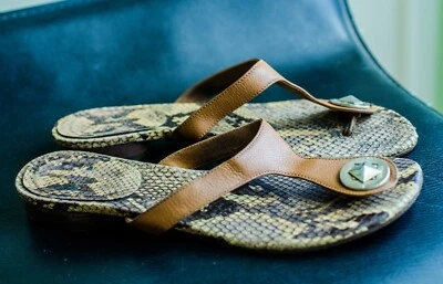 Женские кожаные разноцветные тапочки Kate Spade плоские размер 7,5 - Изображение 1 из 4