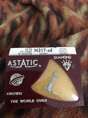 Astatic N317-sd Diamond Needle Electro Voice .7 Mil 3 Mil Sapphire Stereo LP 78 - Image 1 of 2