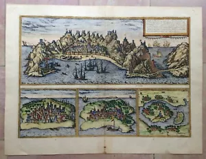 ADEN MOMBASA QUILOA SOFALA 1572 BRAUN HOGENBERG 16. JAHRHUNDERT GROSSE GRAVIERTE ANSICHT - Bild 1 von 8