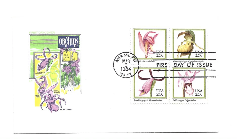 2076-79 Orchids Farnam, HF, block of 4 FDC - Image 1 of 1
