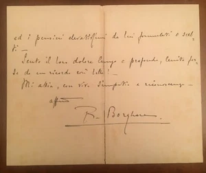 Lettera autografa di Rodolfo Borghese - Picture 1 of 1