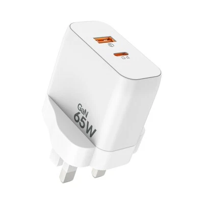 65W GaN Lightning-fast Wall Charger with Dual Ports - USB-C and USB-A - Image 1 of 4