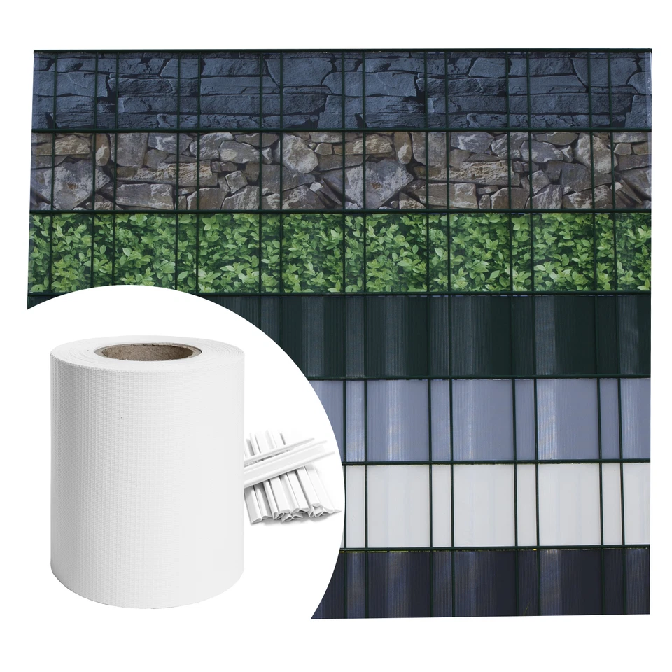 PVC Sichtschutzstreifen - Weiß RAL9010 - 35m (7m²) - Doppelstabmatten Zaunfolie - Bild 1 von 1