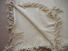 Antq Vintage 100% Cashmere Ivory Cream Fringed 64” Throw Blanket Hand Loomed ?