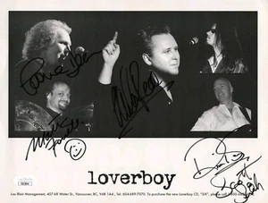Loverboy Group X5 Signed Auto Media Photo 8.5x11 Rock Group JSA CB32846 - Picture 1 of 2