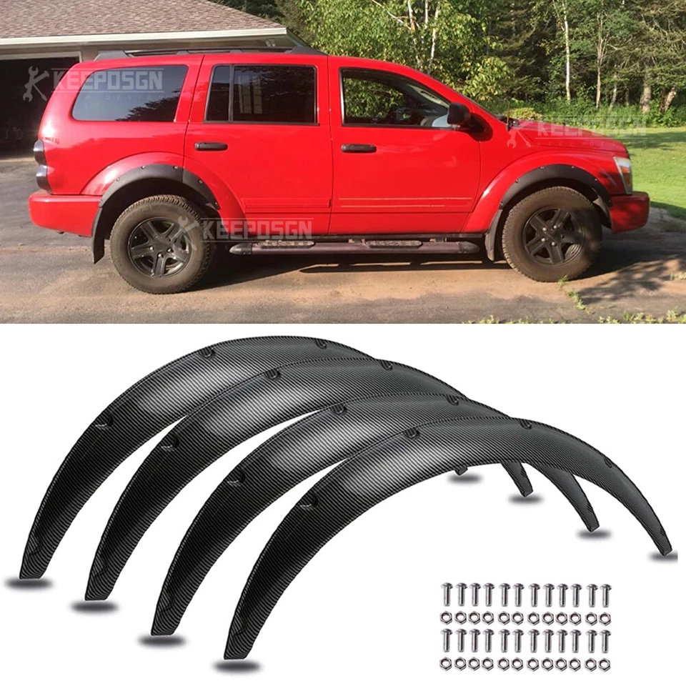 Arcos de roda corpo extra largo alargadores de carbono para Dodge Durango 4 peças 3,5" - Imagem 1 de 4