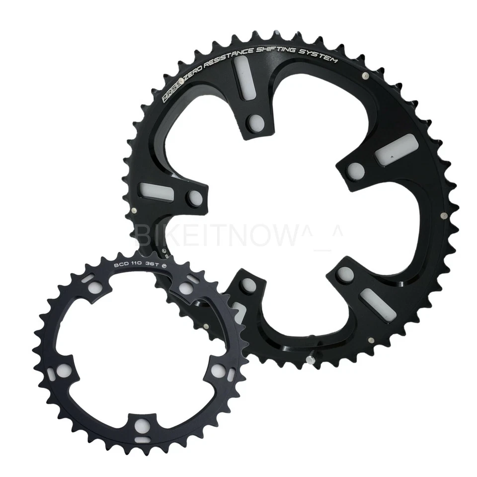 DRIVELINE Chainring 10Speed Road Bike 52/36T 7075/T6 BCD 110MM Black - Image 1 of 1