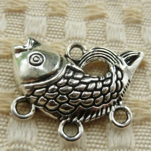 84 piezas conectores de peces de plata tibetana 29x21MM S4666 HÁGALO USTED MISMO fabricación de joyas - Imagen 1 de 4