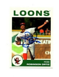 Robinson Ortiz 2019 Great Lakes Loons autographed signed team set card 