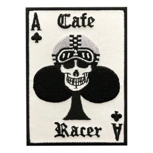 ACE CARD  CAFE RACER EMBROIDERED BIKER PATCH - Picture 1 of 1