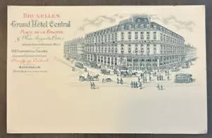 Postal rara de Bruselas Bélgica Grand Hotel Central sin publicar sin dividir postal - Imagen 1 de 5