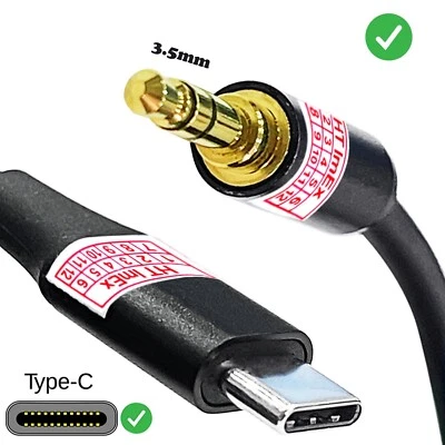 USB C zu AUX 3.5mm in Audio klinke Kopfhörer schwarz kabel für Handy Samsung AB - Bild 1 von 4