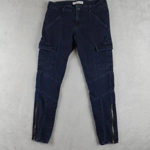 J Brand Jeans Womens 29 Black Denim Ankle Zip Olympia Mid Rise - Picture 1 of 16
