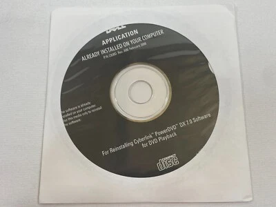 Dell Reinstallation CD CyberLink PowerDVD DX 7.0 Software for DVD Playback NEW - Image 1 of 4