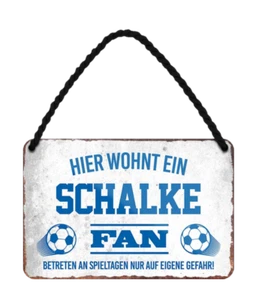  ''Schalke Fan'' 18x12cm placa de chapa - Imagen 1 de 4