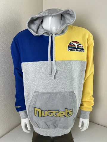 MITCHELL & NESS Men’s Denver Nuggets Hooded Sweatshirt Size Large ( NWOT ) Cover
