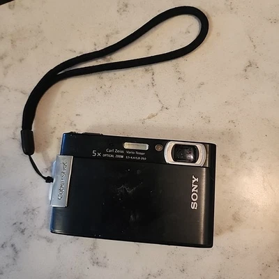 Sony Cybershot DSC-T200 8.1MP Digital Camera Black Zeiss 5X Touchscreen PARTS - Image 1 of 4