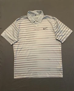 Nike Golf Tiger Woods Collection Dri Fit Polo Mens L Gray Snap Button Air Flow - Picture 1 of 12
