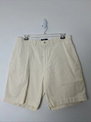 Shorts Masculino Vintage POLO por RALPH LAUREN Tamanho 38 Veludo Algodão Cintura Alta Bege - Imagem 1 de 4