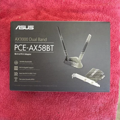 ASUS AX3000 (PCE-AX58BT) Next-Gen WiFi 6 Dual Band PCIe Wireless Adapter - Image 1 of 4