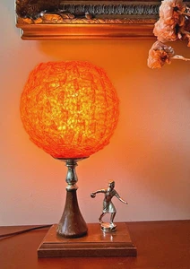 VTG MCM Spaghetti Lucite Ball Lamp Trophy Base Bowling Player Atomic Space Age - Picture 1 of 23