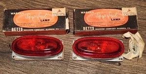 NOS Pair Vintage Warren Snap Seal Lamps New In Box/ Auto Part S-200RG 12V - Picture 1 of 8
