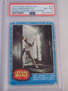 1977 O-Pee-Chee Star Wars Luke Prepares to Swing Across Chasm  # 43 PSA 8 NM-MT - Picture 1 of 4