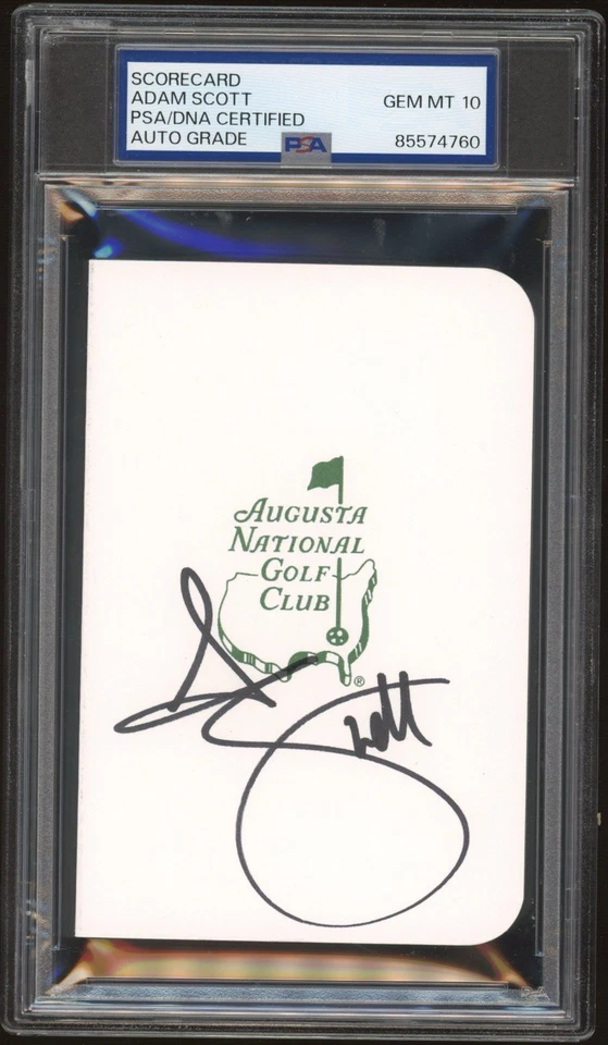 Adam Scott Signed Augusta Masters Scorecard PSA GEM MT 10 AUTO 2013 CHAMPION - Image 1 of 2