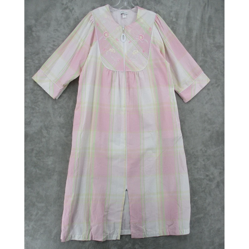 Camisón Miss Elaine Mujer Grande Floral Bordado Abuela Kaftan Casa Abrigo Foto 1 de 4