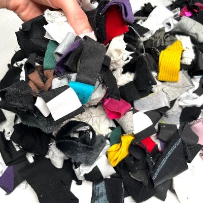 1# Small Fabric Scraps for Sewing Scrapbooking Crafts Plush Stuffing Collage LOT - Image 1 of 4