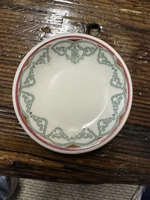 Coche comedor de ferrocarril Chicago, Rock Island y el Pacífico China LaSalle Butter Pat Foto 1 de 4