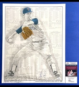 Nolan Ryan Signed 14.75x20 Lithograph Print 297/500 JSA COA CE77262 - Picture 1 of 5