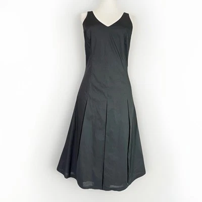 NEW Esprit Collection 6 Fit & Flare Black Sleeveless Dress Lined Stretch Pleated - Image 1 of 4
