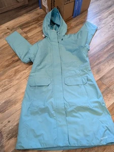 Lands’ End Women's Waterproof Insulated Raincoat Soft Agua Size Med Nwt - Picture 1 of 10