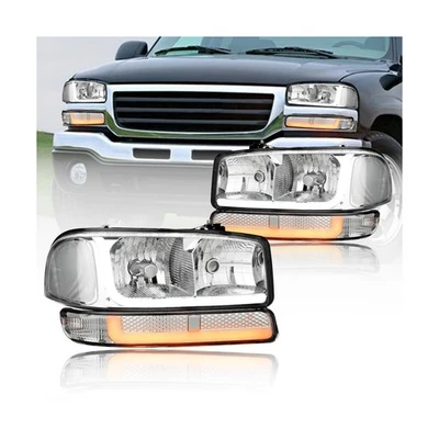 LED DRL Headlights Assembly Compatible with 1999-2007 GMC Sierra 1500 1999-20... - Image 1 of 4
