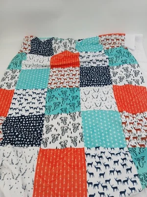 Patchwork Deer Antler Arrow Fleece Plush Fabric 58" x 76" Rustic Cabin Lodge - Image 1 of 4