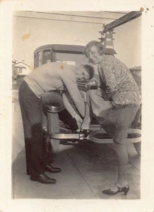 Lincoln Modelo L 1929 Años 30 Foto Mujer Parachoques Hombre Hebilla Zapato Manguera - Imagen 1 de 2