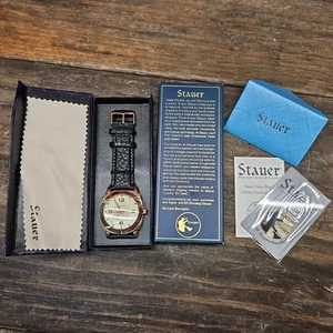 Stauer 44mm Valeo Brushed Rose Gold Fused SS Case Model 27676 Watch - Picture 1 of 10