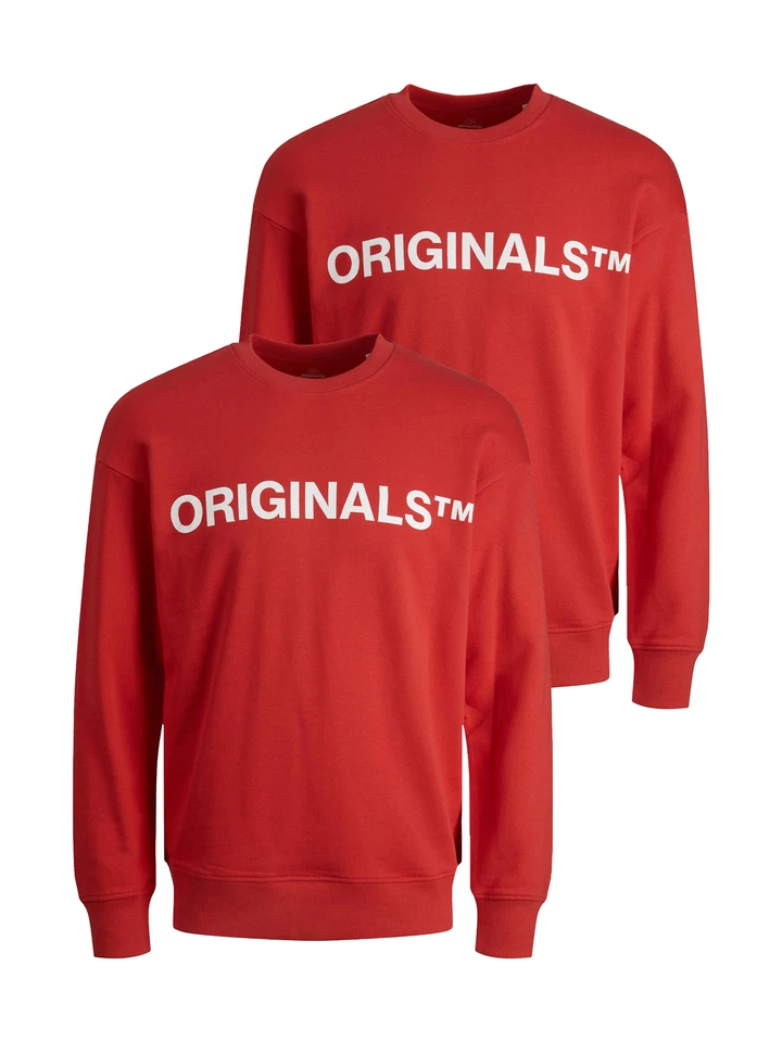 JACK JONES Hombres 2er-SET suéter Rundhals ORIGINALS Print - Imagen 1 de 1