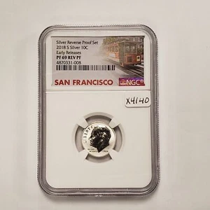 2018-S  10c Roosevelt Silver Dime Reverse Proof - NGC PF 69 REV PF - SKU-X4140 - Picture 1 of 6
