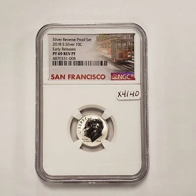 2018-S  10c Roosevelt Silver Dime Reverse Proof - NGC PF 69 REV PF - SKU-X4140 - Image 1 of 4